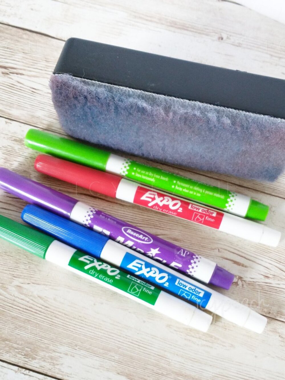 Dry Erase White Board Supplies 1 Eraser with 5 Markers Expo/Rose Art Brands